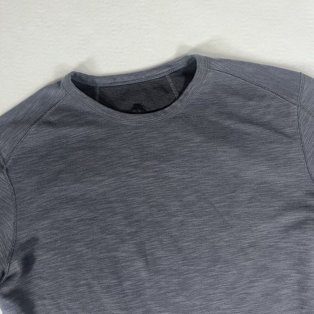 Tommy Bahama Mens Long Sleeve Shirt Large Gray Cotton Blend Marl Knit Pullover